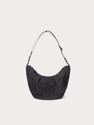 Bolsas Hoff Nylon Library Hobo Mujer Negros | PLQS-93216