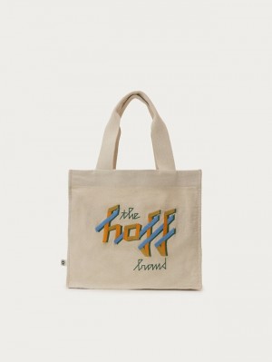 Bolsas Hoff Shopper Tejido Con Logo Artístico Hoff Bordado Mujer Grises | GPDT-03629