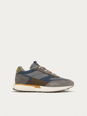 Tenis Hoff Simbu Hombre Grises Azules | DCLO-75930