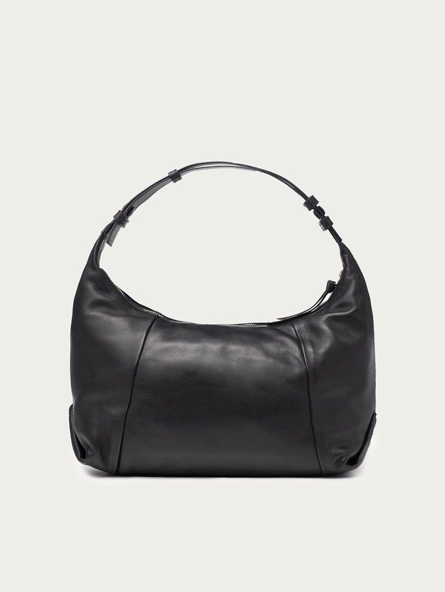 Bolsas Hoff Museum Leather Hobo Mujer Negros | DTPY-17095