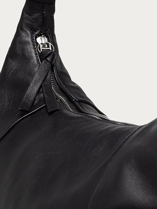 Bolsas Hoff Museum Leather Hobo Mujer Negros | DTPY-17095