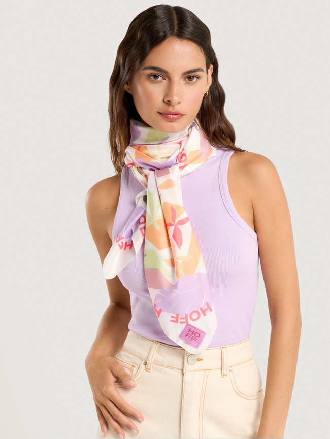 Bufandas Hoff Leaf Foulard Lilac Mujer Multicolor | XRKW-70815