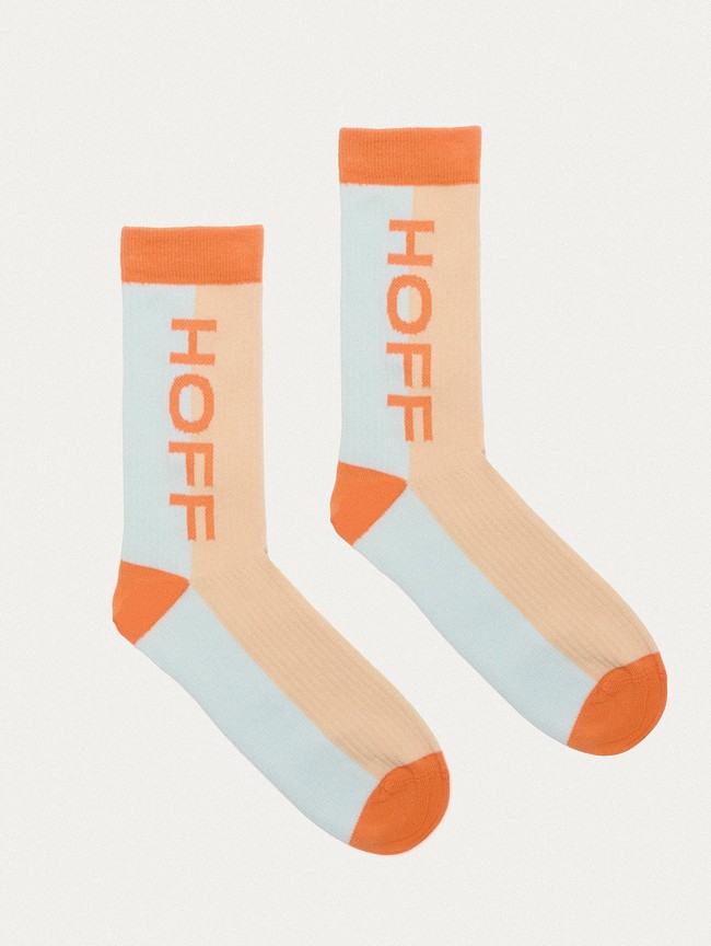 Calcetines Hoff Maxi Logo Hombre Azules Naranjas | ECXM-49712