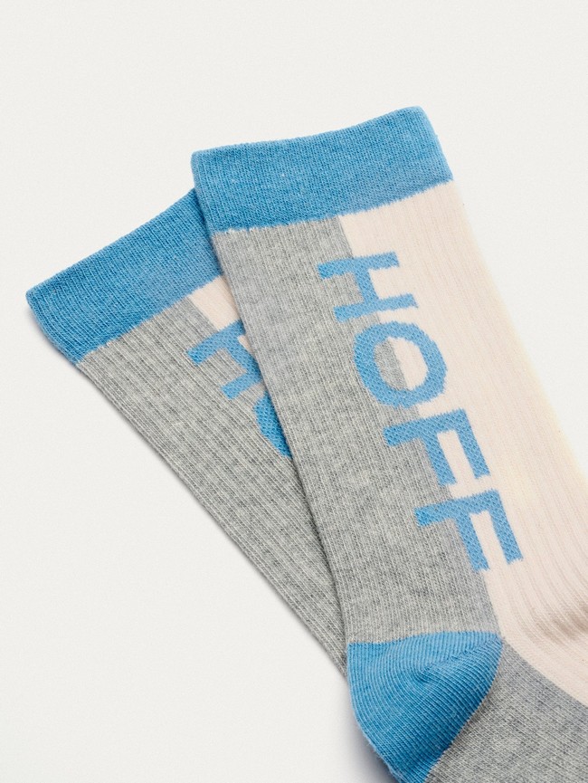Calcetines Hoff Maxi Logo Hombre Grises Blancos Azules | JSGM-91680