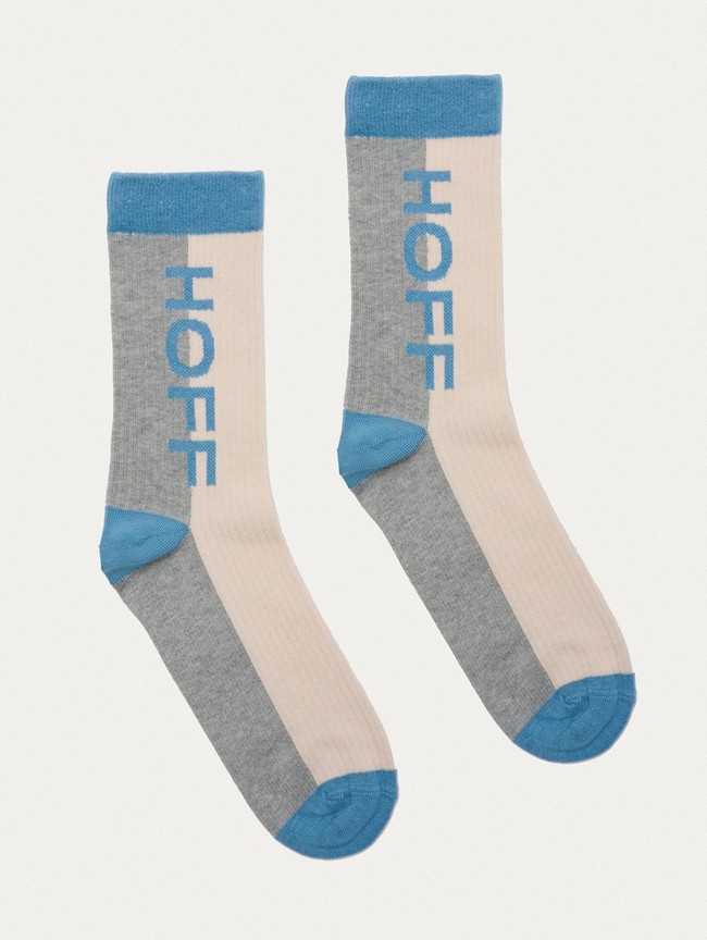 Calcetines Hoff Maxi Logo Hombre Grises Blancos Azules | JSGM-91680