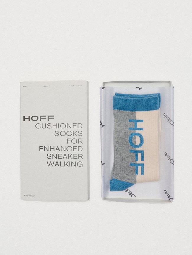 Calcetines Hoff Maxi Logo Hombre Grises Blancos Azules | JSGM-91680