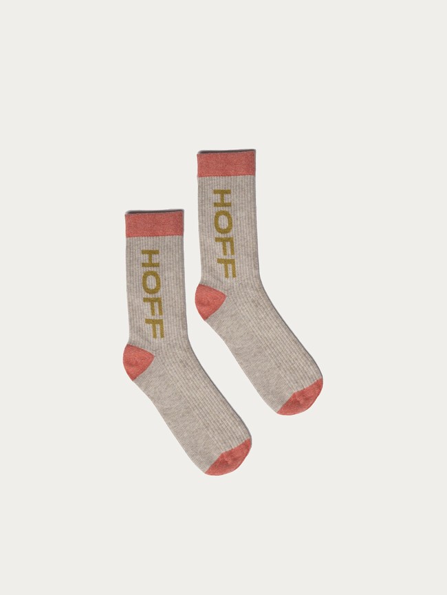 Calcetines Hoff Maxi Logo Hombre Grises Naranjas | PXBI-24718