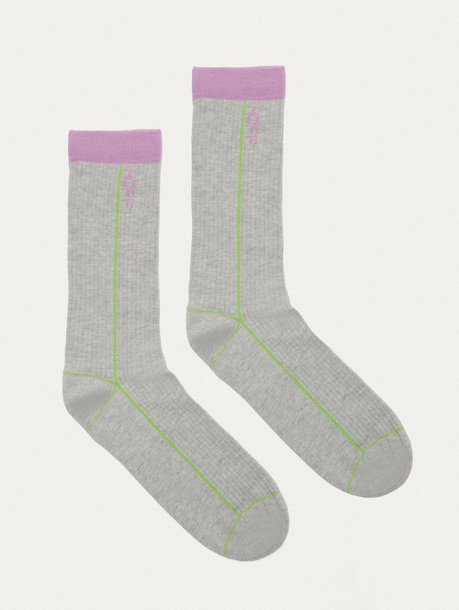 Calcetines Hoff Stripe Mujer Grises | SPEI-01352