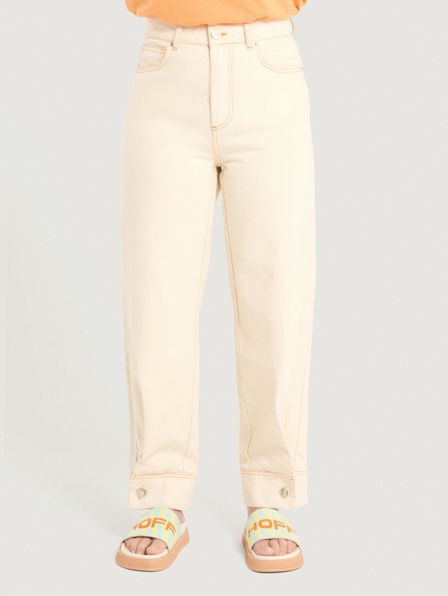 Jeans Hoff Azores Off White Mujer Beige | LCDK-34725