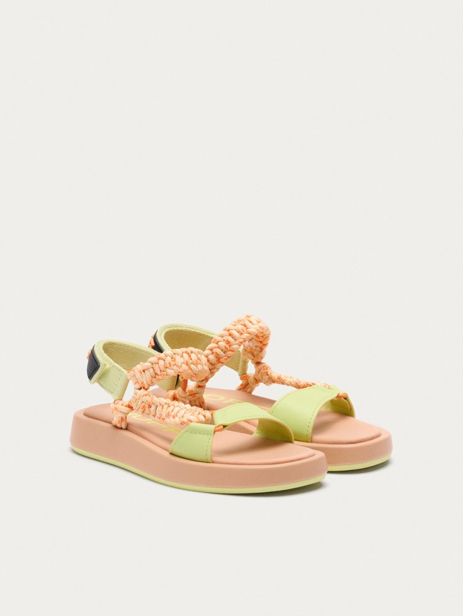 Sandalias Hoff Camel Festival Mujer Naranjas Verdes | XFIE-36421