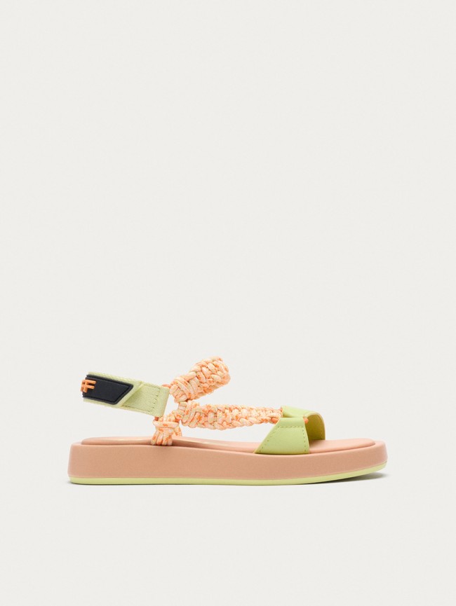 Sandalias Hoff Camel Festival Mujer Naranjas Verdes | XFIE-36421