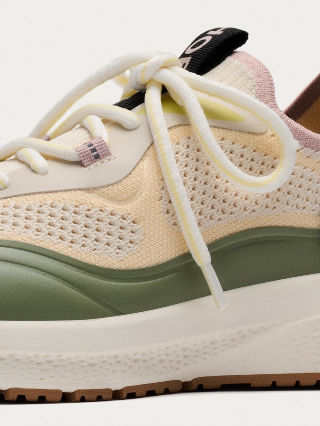 Tenis Hoff Beat Mujer Beige Verdes | UQVX-26918