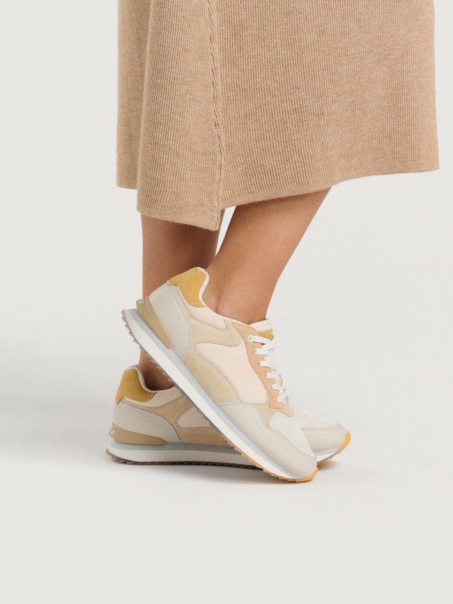 Tenis Hoff Toulouse Mujer Beige Blancos | NJEU-89153